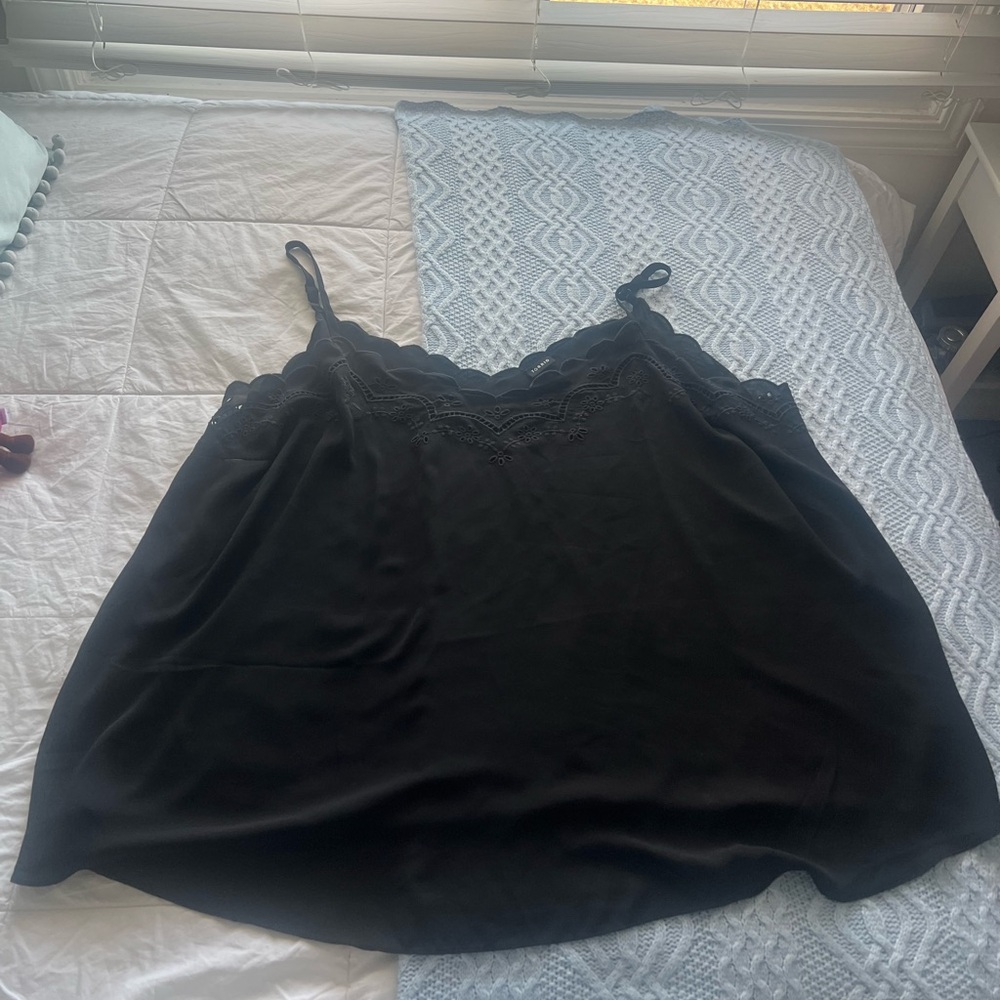 Torrid Black Lace Detail Tank Top
